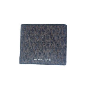 Michael Kors Men Cooper Logo Billfold Wallet With Coin Pouch MK print Brown